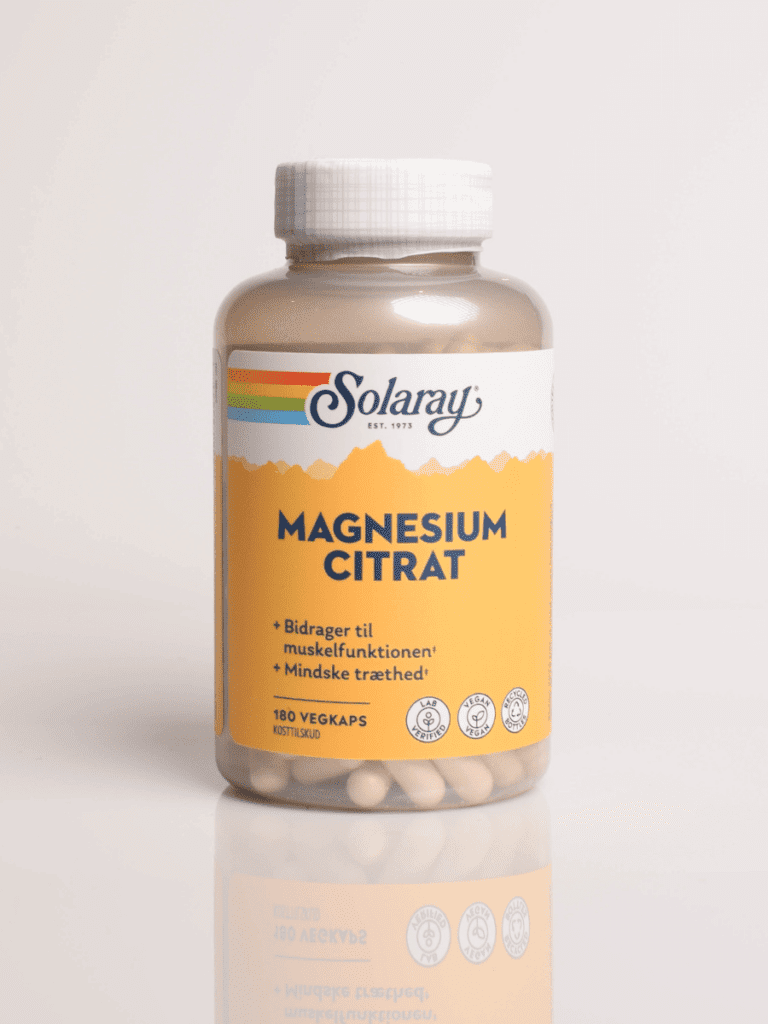 Solaray Magnesiumcitrat Nahrungsergänzungsmittel, Kunststoffflasche mit gelbem Etikett und 180 vegetarischen Kapseln