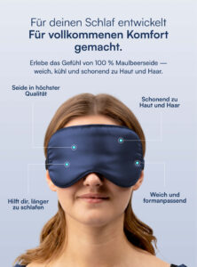 Seidenschlafmaske aus 100 % Maulbeerseide