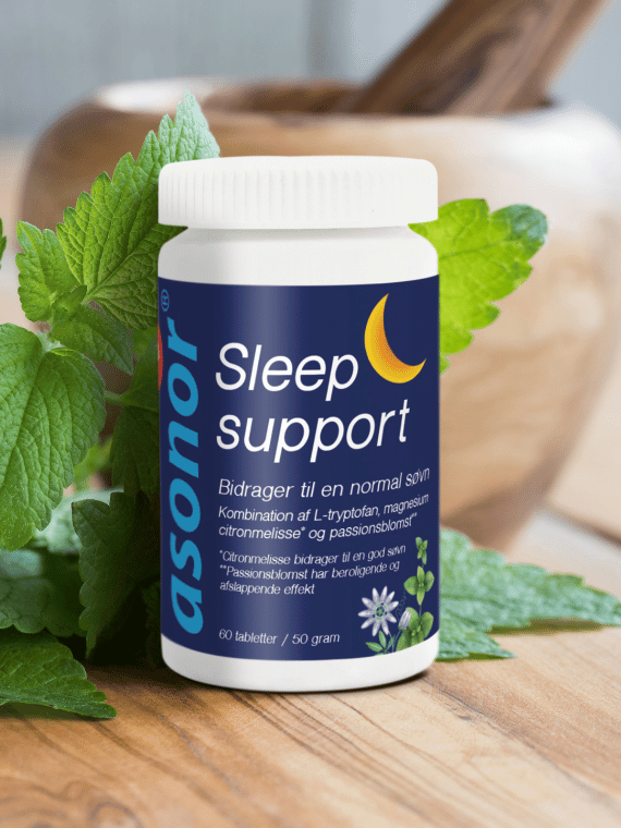 Asonor Sleep Support Nahrungsergänzung mit Zitronenmelissenblättern und Passionsblume für einen besseren Schlaf
