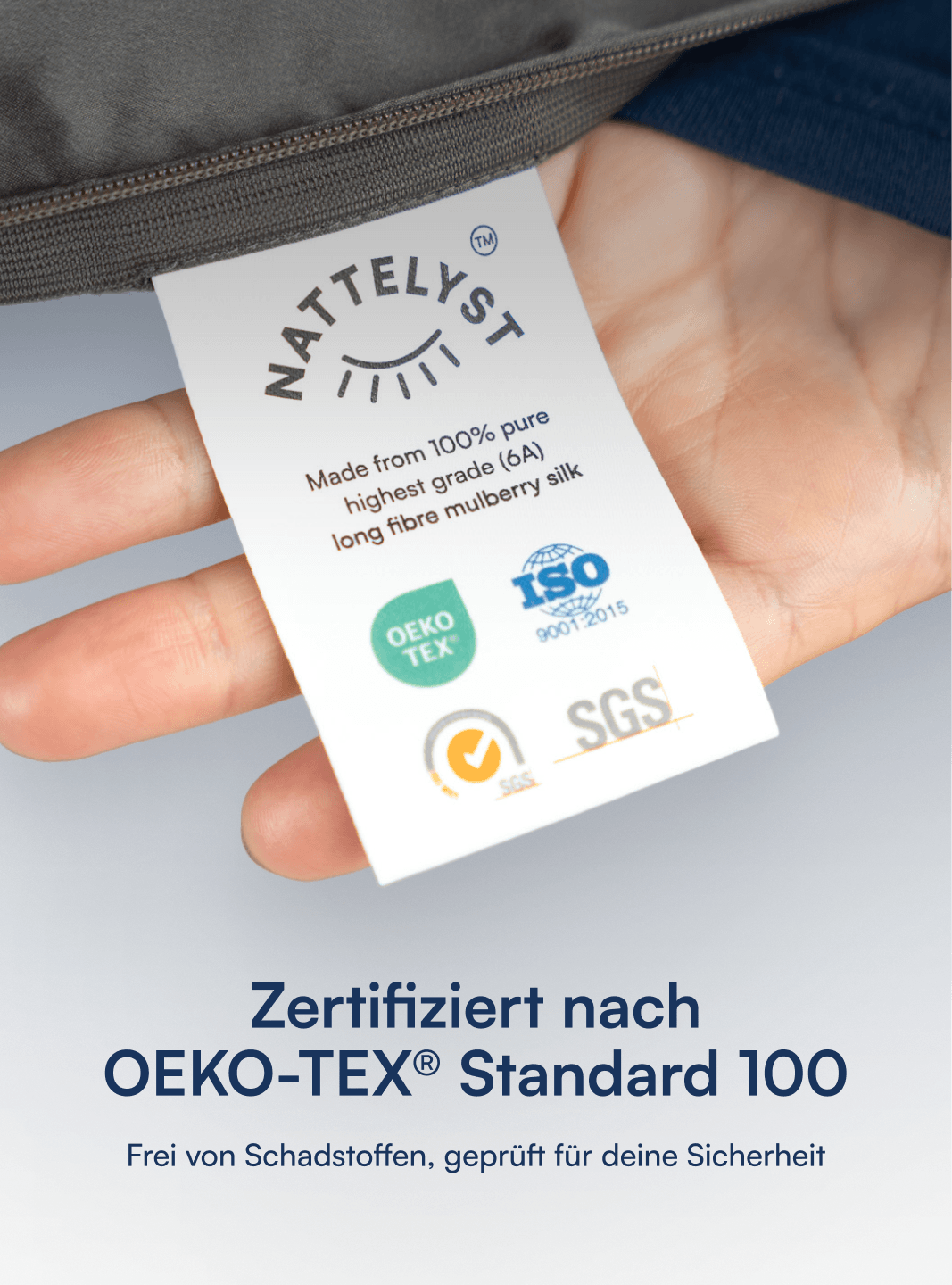 Kissenbezug aus 100 % Maulbeerseide (OEKO-TEX) Beige