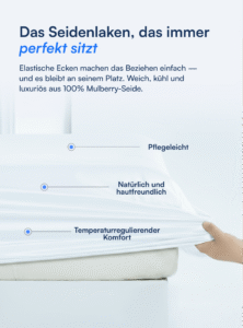 Spannbettlaken aus 100 % Maulbeerseide (OEKO-TEX) Weiß