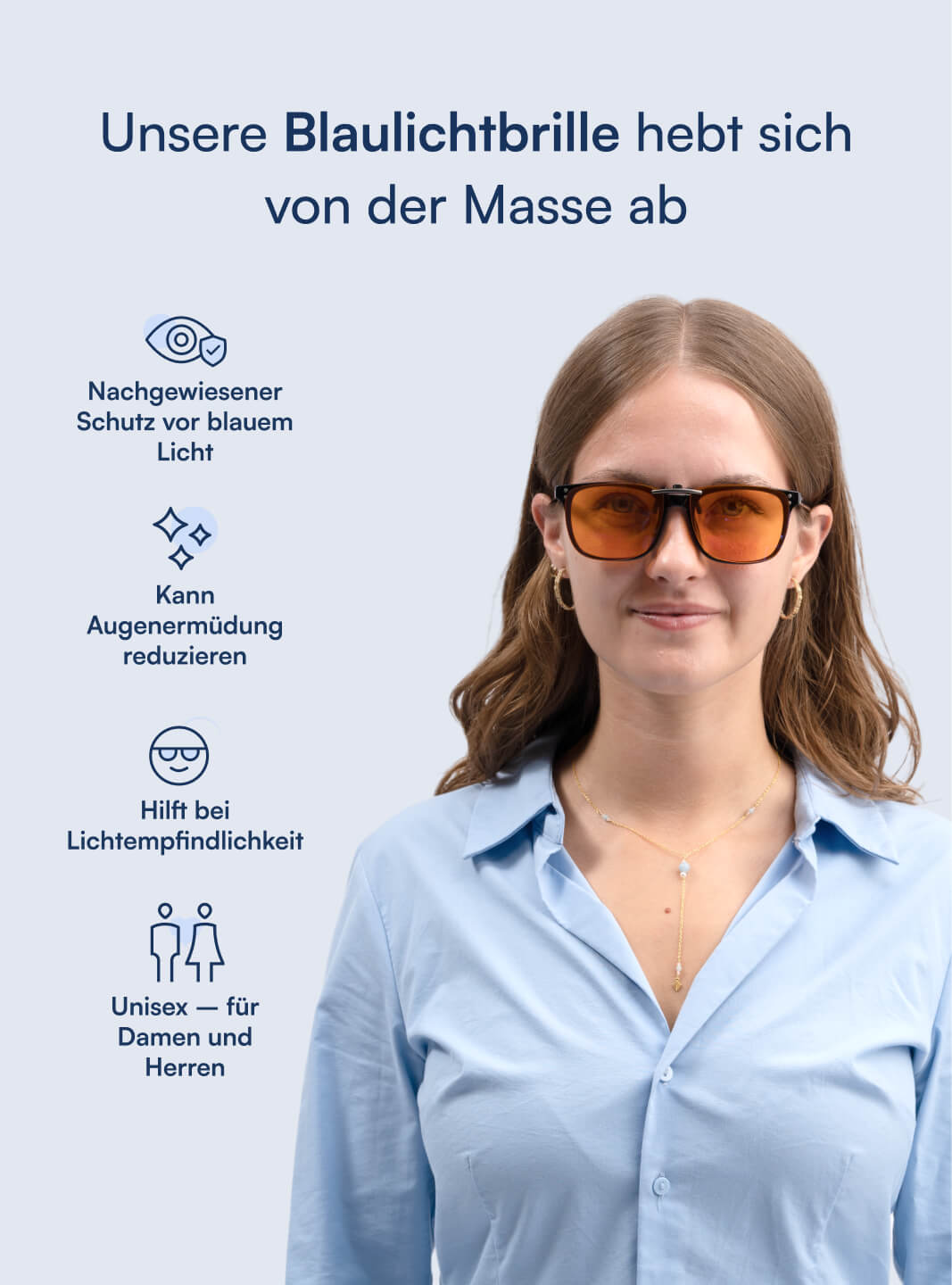 Clip On® Blaulichtfilter Brille (98%)