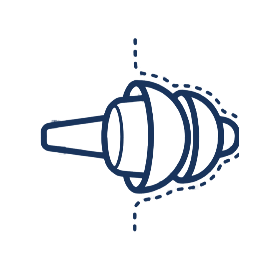Dunkelblaue, skizzenhafte Illustration einer muschelförmigen Spirale mit gestrichelter Linienführung