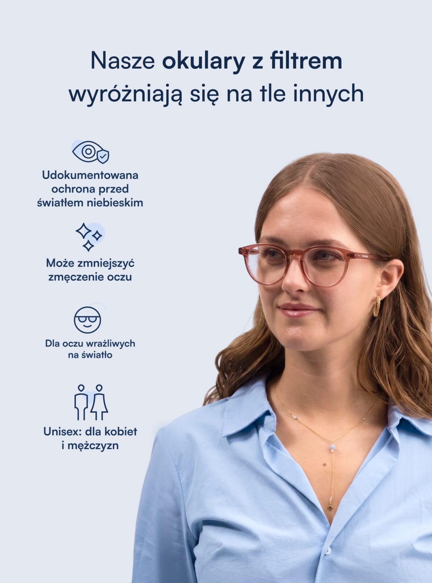Amber okulary z filtrem światła niebieskiego