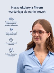 Amber okulary z filtrem światła niebieskiego