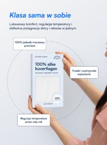 Prześcieradło z gumką ze 100% jedwabiu morwowego (OEKO-TEX) białe