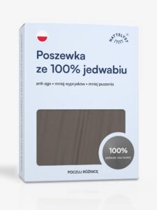 Poszewka ze 100% jedwabiu morwowego (OEKO-TEX) ciemnoszara