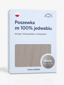 Poszewka ze 100% jedwabiu morwowego (OEKO-TEX) jasnoszara