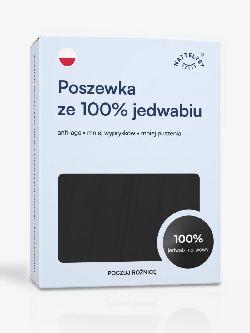 Poszewka ze 100% jedwabiu morwowego (OEKO-TEX) czarna