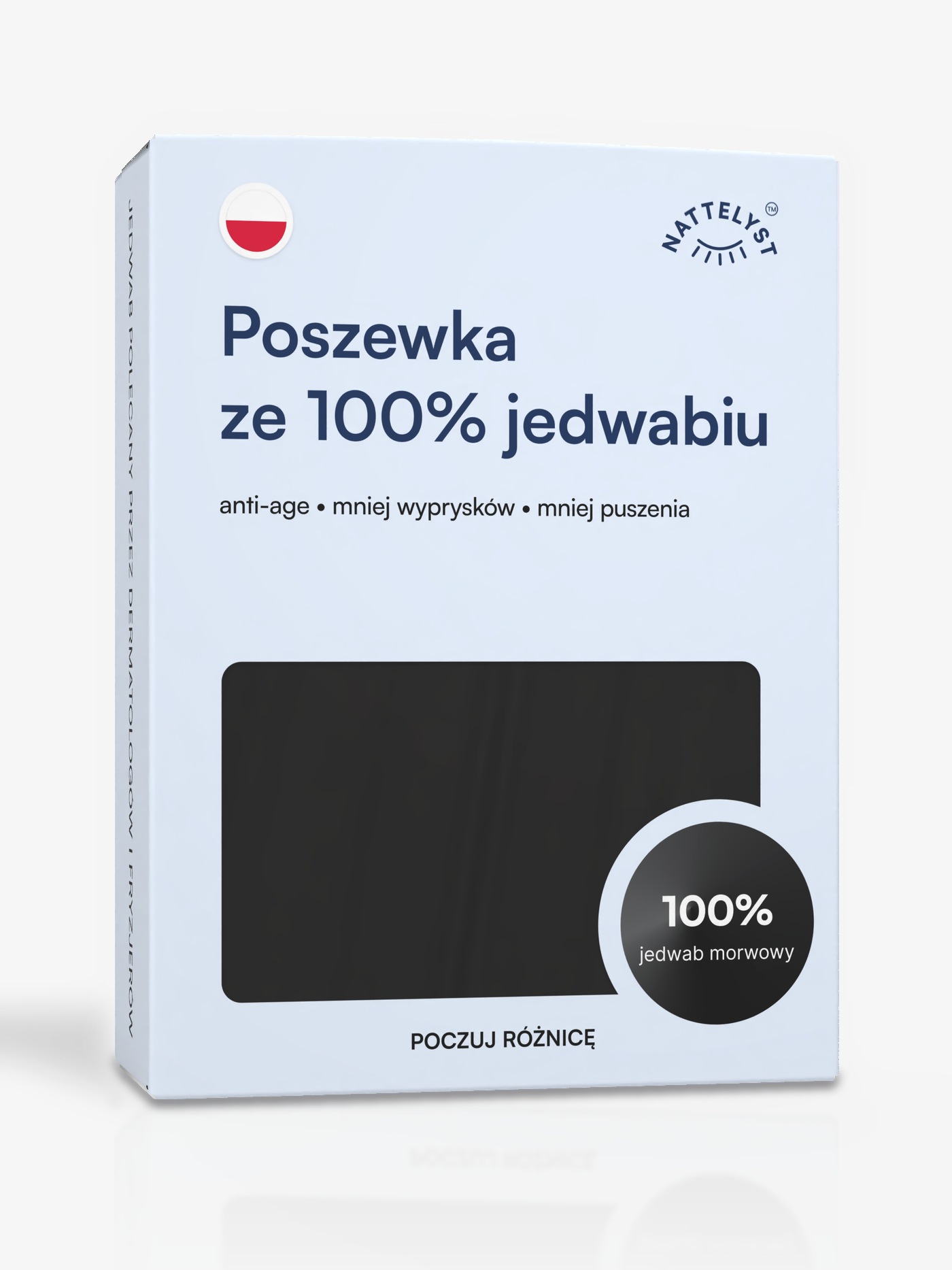Poszewka ze 100% jedwabiu morwowego (OEKO-TEX) czarna