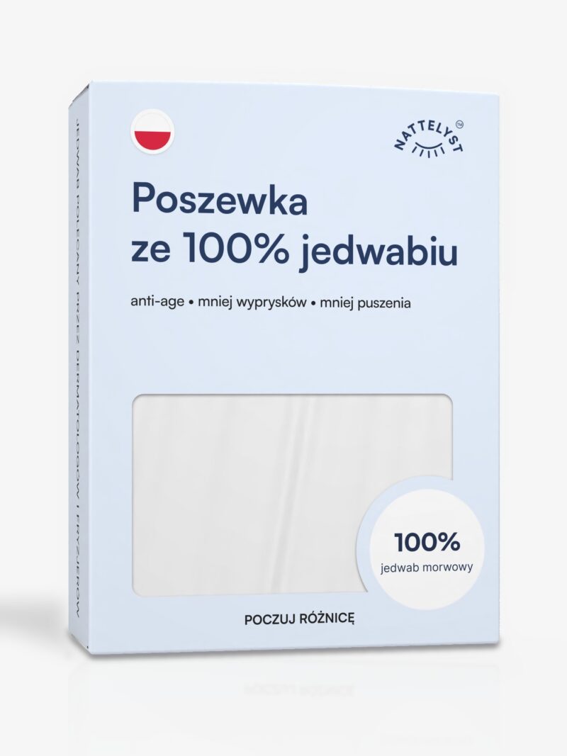 Poszewka ze 100% jedwabiu morwowego (OEKO-TEX) biała