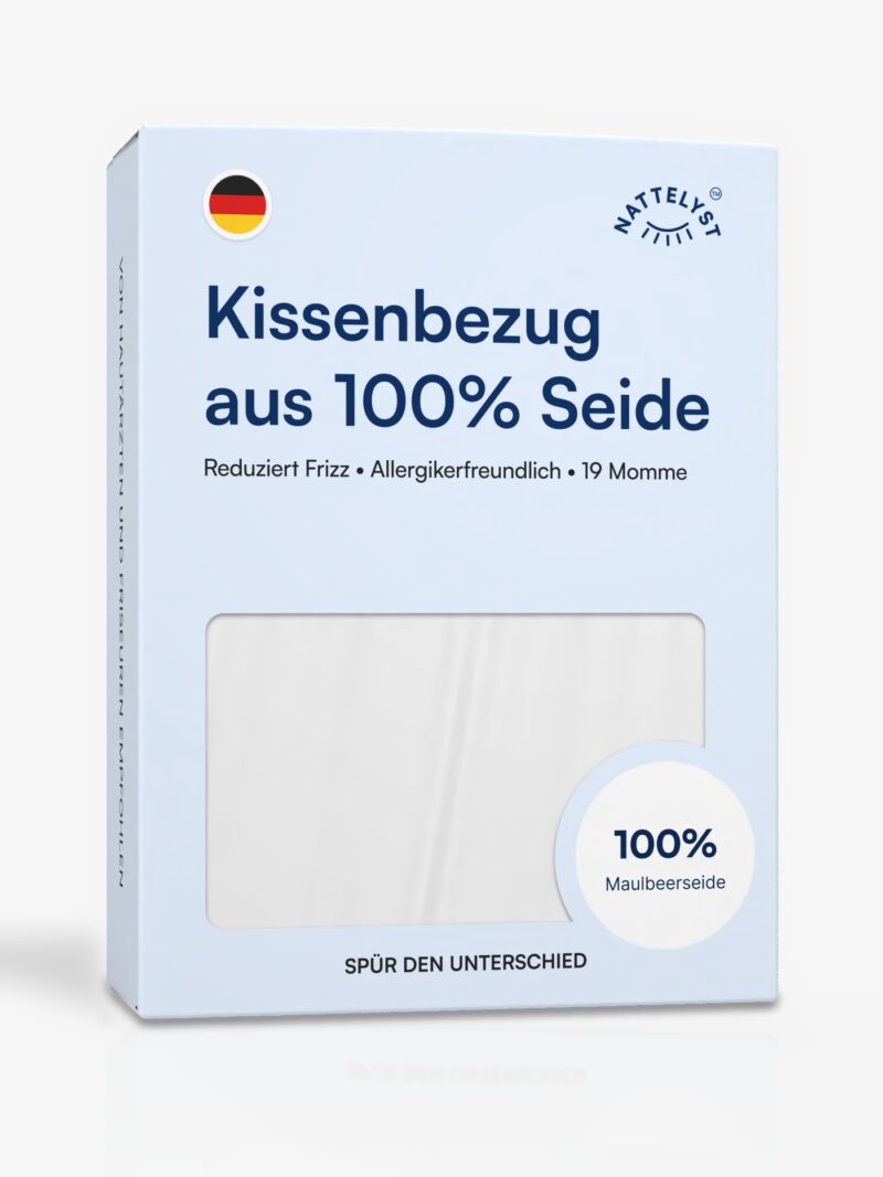 Kissenbezug aus 100 % Maulbeerseide (OEKO-TEX) Weiß
