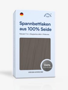 Spannbettlaken aus 100 % Maulbeerseide (OEKO-TEX) Dunkelgrau